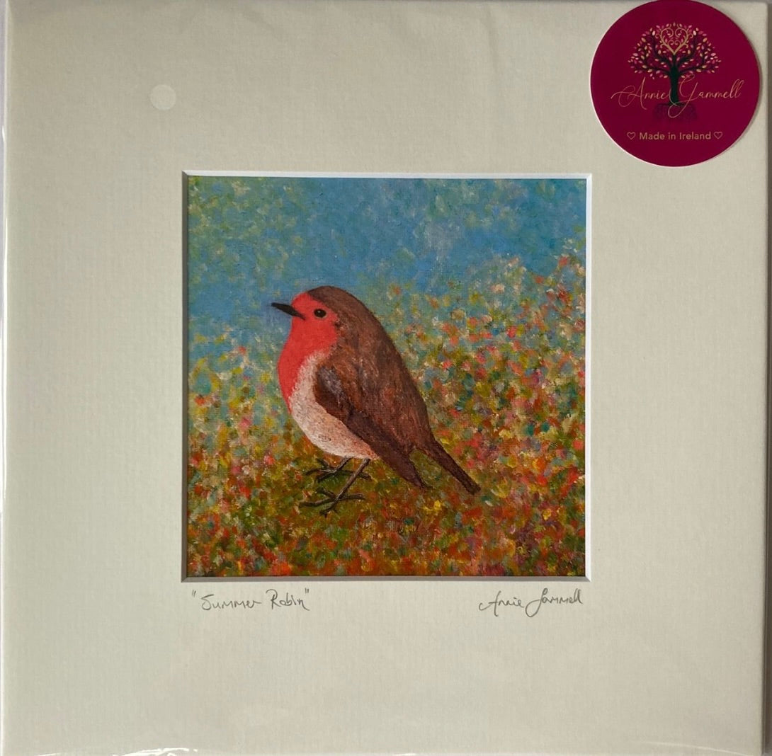 "Summer Robin" 9” x 9” - Annie Gammell Art