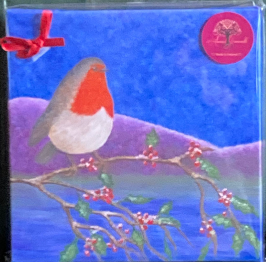 "Winter Robin" Canvas Print 10” x 10” (Unframed)